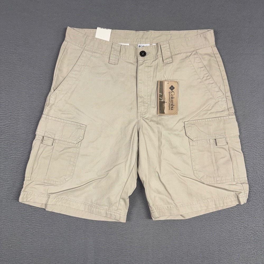 Columbia Cargo Shorts Mens 34 Tan Brown Khaki Cotton Twill Outdoor Hiking NWT